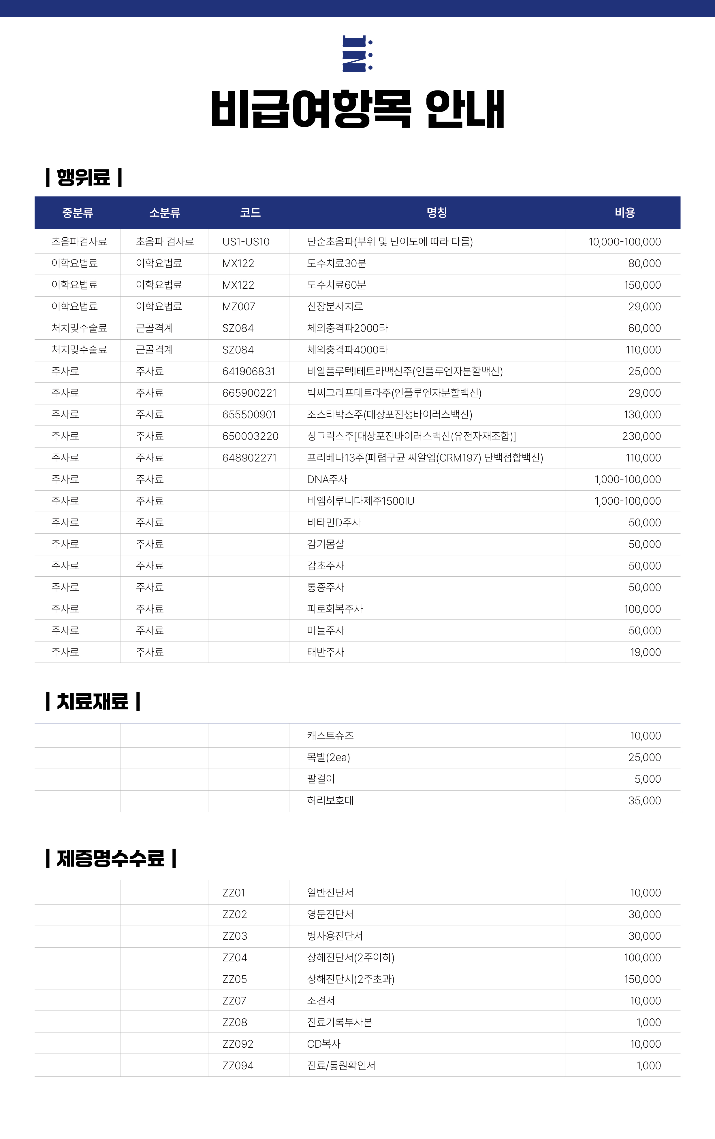 비급여항목 이미지